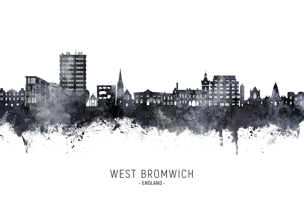 West Bromwich England Skyline art print by Michael Tompsett for $57.95 CAD
