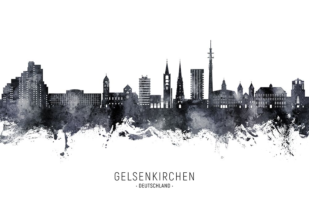 Gelsenkirchen Germany Skyline art print by Michael Tompsett for $57.95 CAD