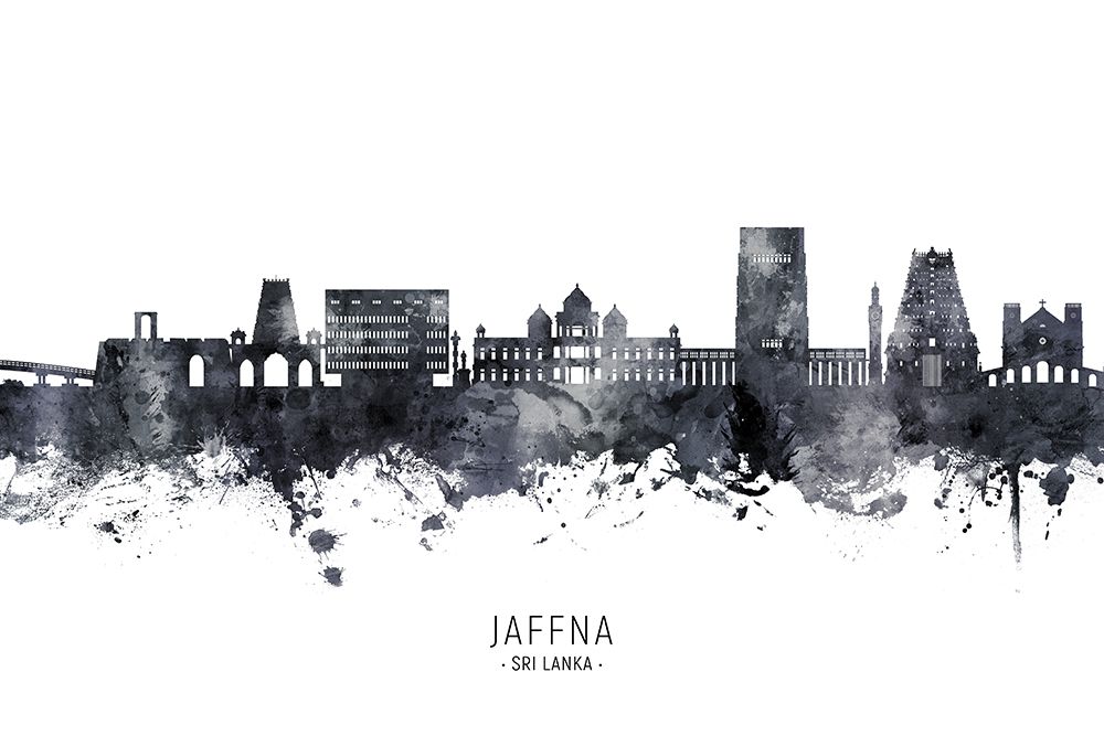 Jaffna Sri Lanka Skyline art print by Michael Tompsett for $57.95 CAD