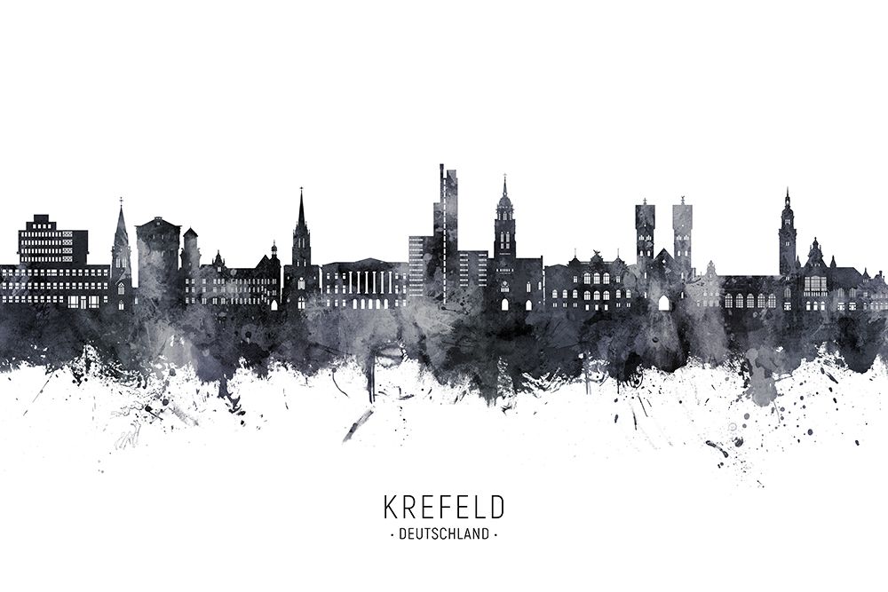 Krefeld Germany Skyline art print by Michael Tompsett for $57.95 CAD