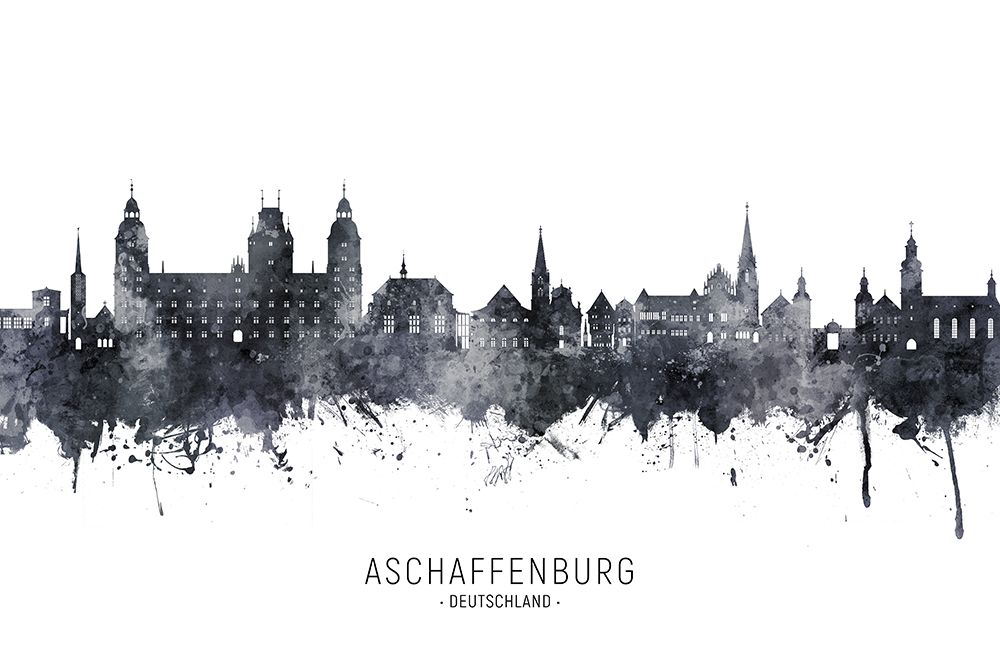 Aschaffenburg Germany Skyline art print by Michael Tompsett for $57.95 CAD