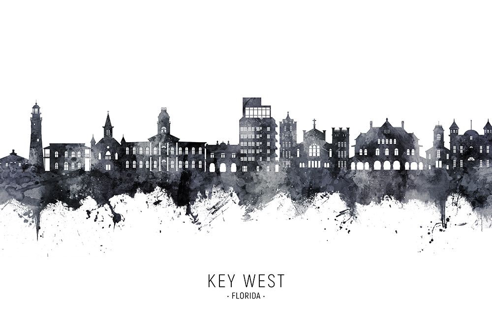 Key West Florida Skyline art print by Michael Tompsett for $57.95 CAD