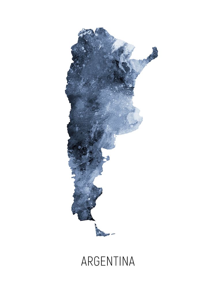 Argentina Watercolor Map art print by Michael Tompsett for $57.95 CAD