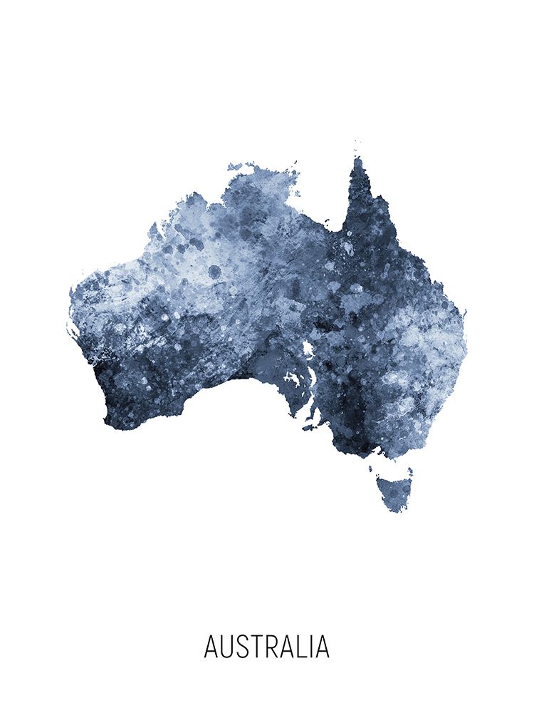 Australia Watercolor Map art print by Michael Tompsett for $57.95 CAD