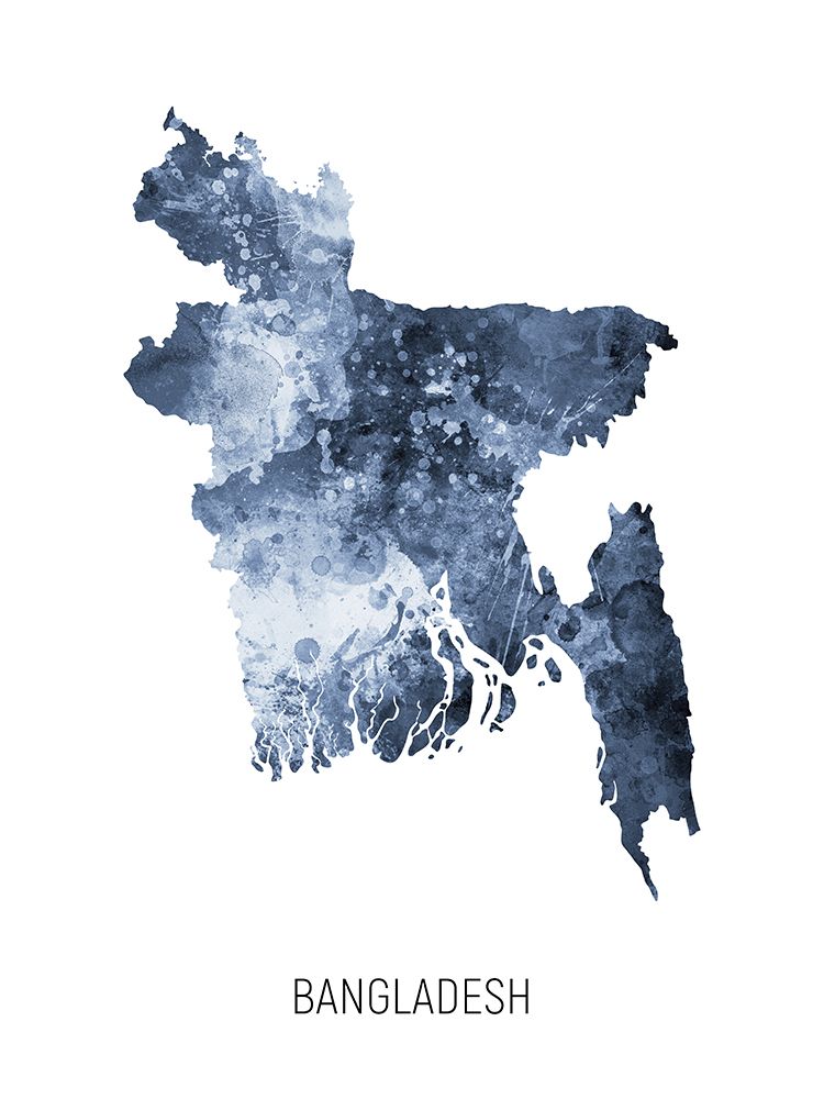 Bangladesh Watercolor Map art print by Michael Tompsett for $57.95 CAD