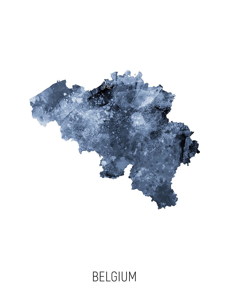 Belgium Watercolor Map art print by Michael Tompsett for $57.95 CAD