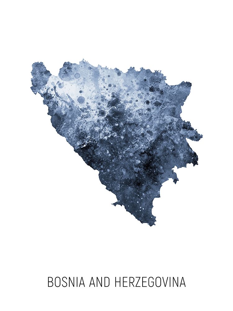 Bosnia and Herzegovina Watercolor Map art print by Michael Tompsett for $57.95 CAD
