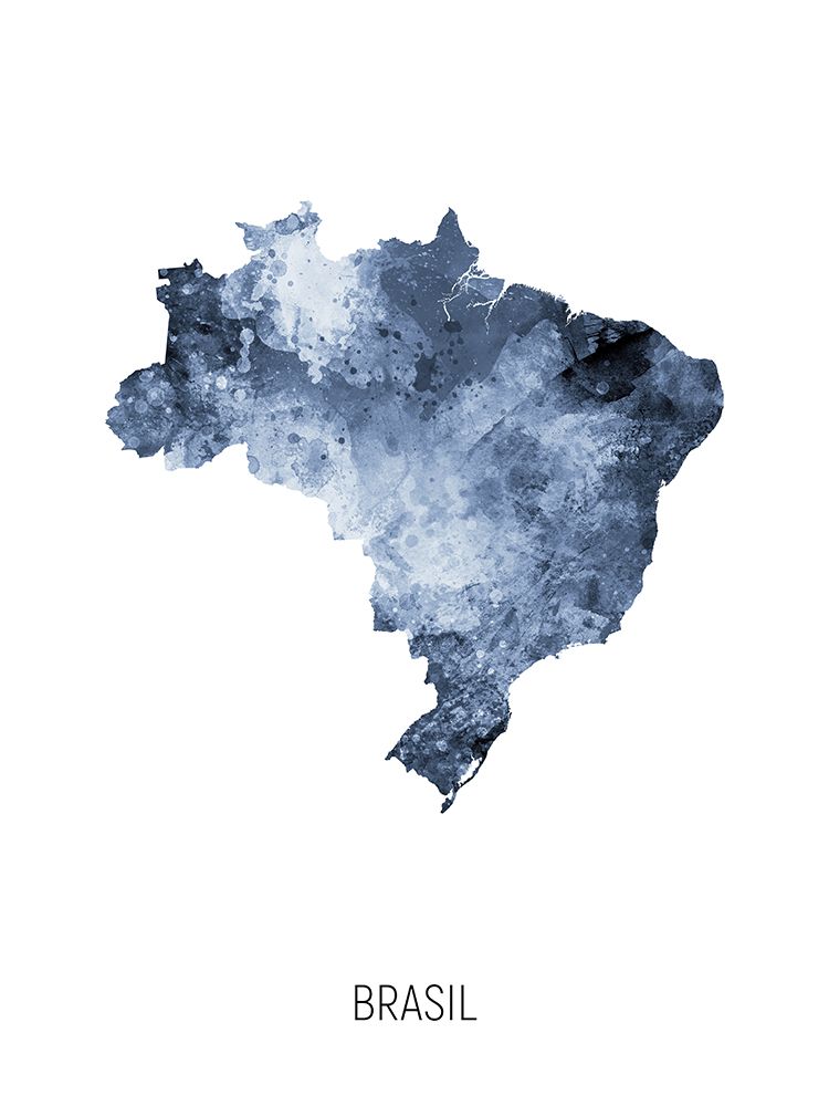 Brasil Watercolor Map art print by Michael Tompsett for $57.95 CAD