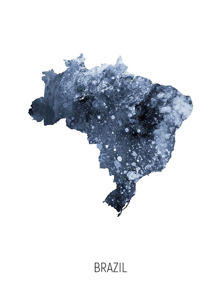 Brazil Watercolor Map art print by Michael Tompsett for $57.95 CAD