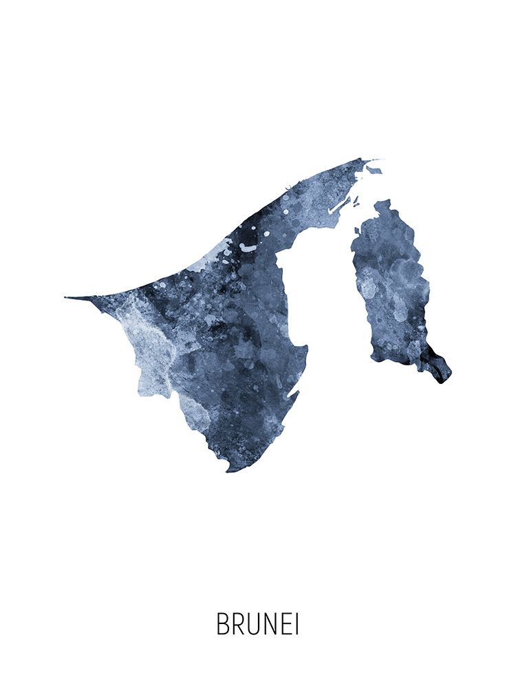 Brunei Watercolor Map art print by Michael Tompsett for $57.95 CAD