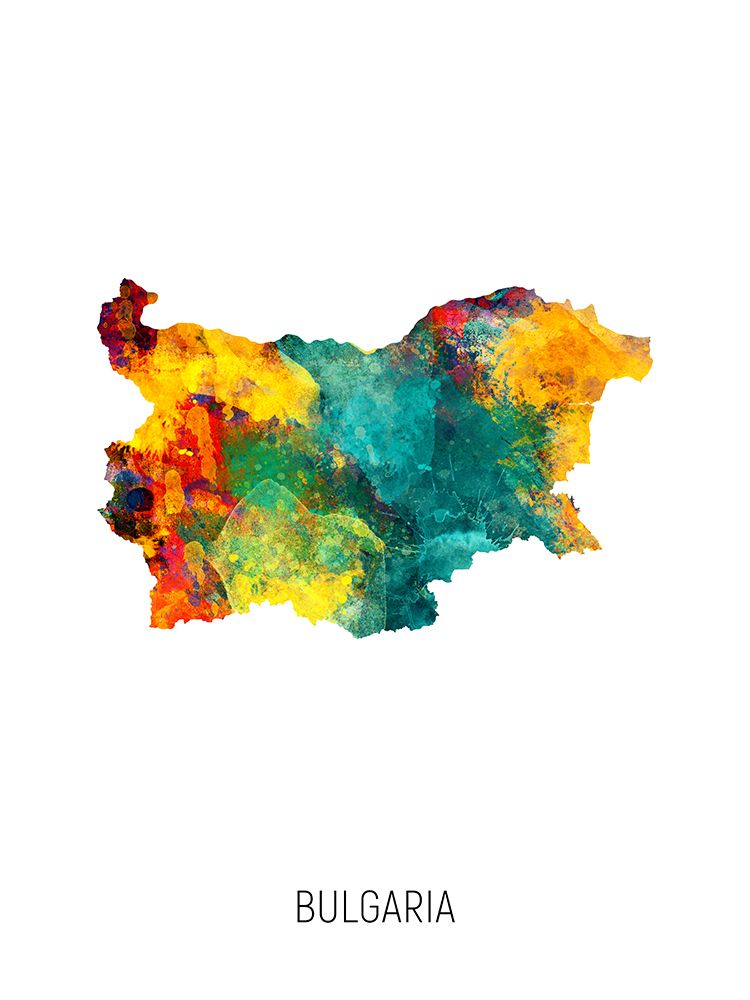 Bulgaria Watercolor Map art print by Michael Tompsett for $57.95 CAD