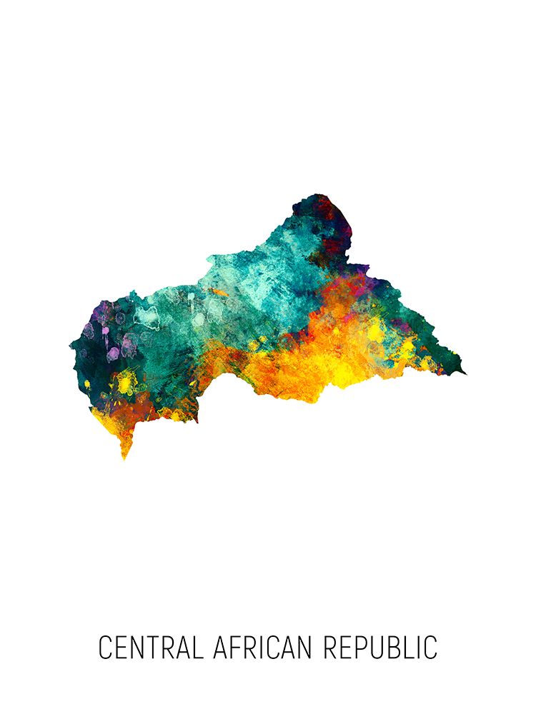Central African Republic Watercolor Map art print by Michael Tompsett for $57.95 CAD