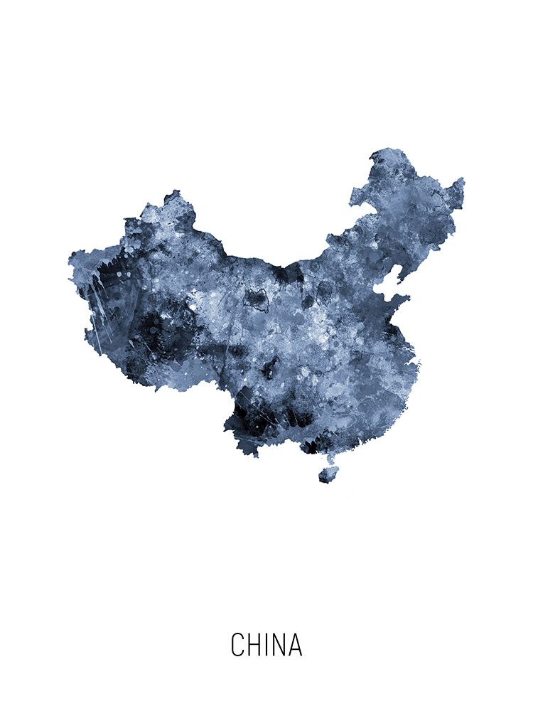 China Watercolor Map art print by Michael Tompsett for $57.95 CAD