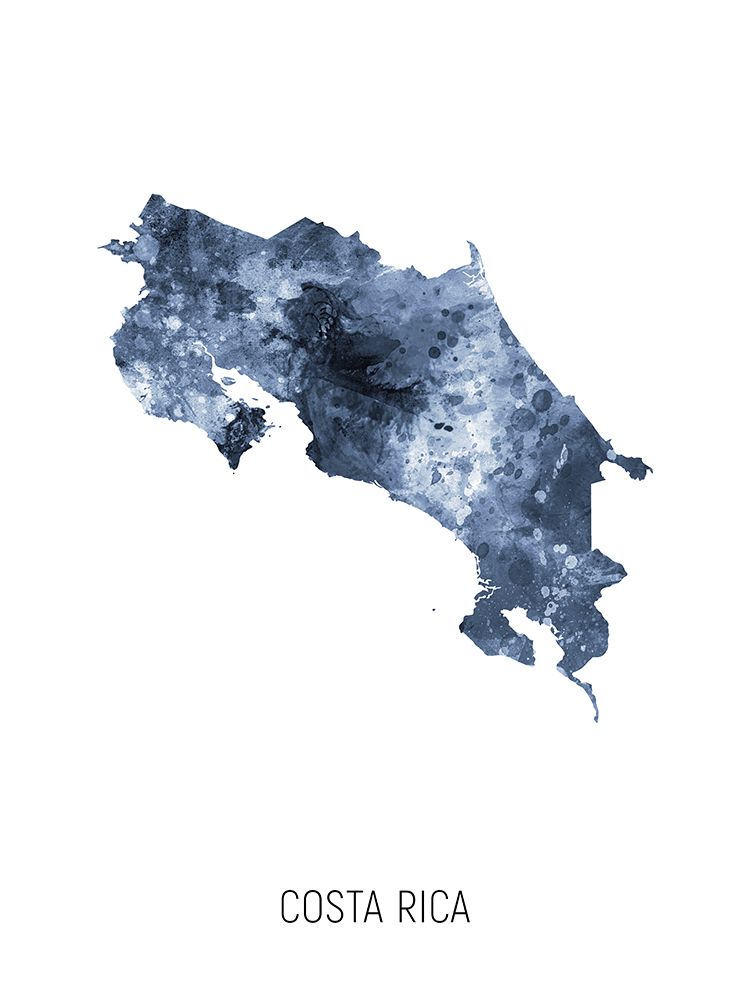 Costa Rica Watercolor Map art print by Michael Tompsett for $57.95 CAD