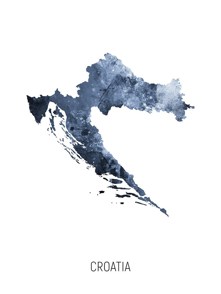 Croatia Watercolor Map art print by Michael Tompsett for $57.95 CAD
