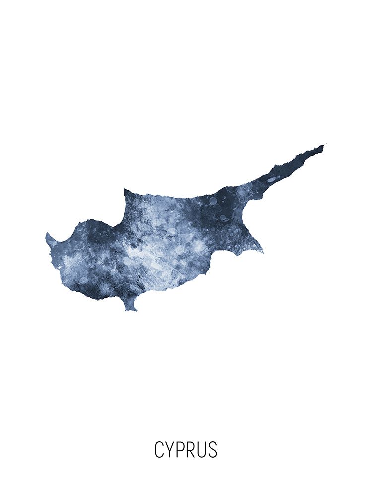 Cyprus Watercolor Map art print by Michael Tompsett for $57.95 CAD