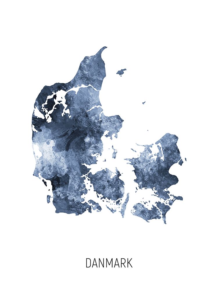 Danmark Watercolor Map art print by Michael Tompsett for $57.95 CAD