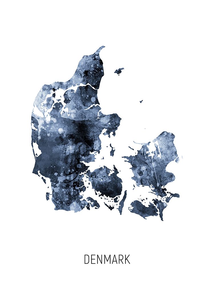 Denmark Watercolor Map art print by Michael Tompsett for $57.95 CAD
