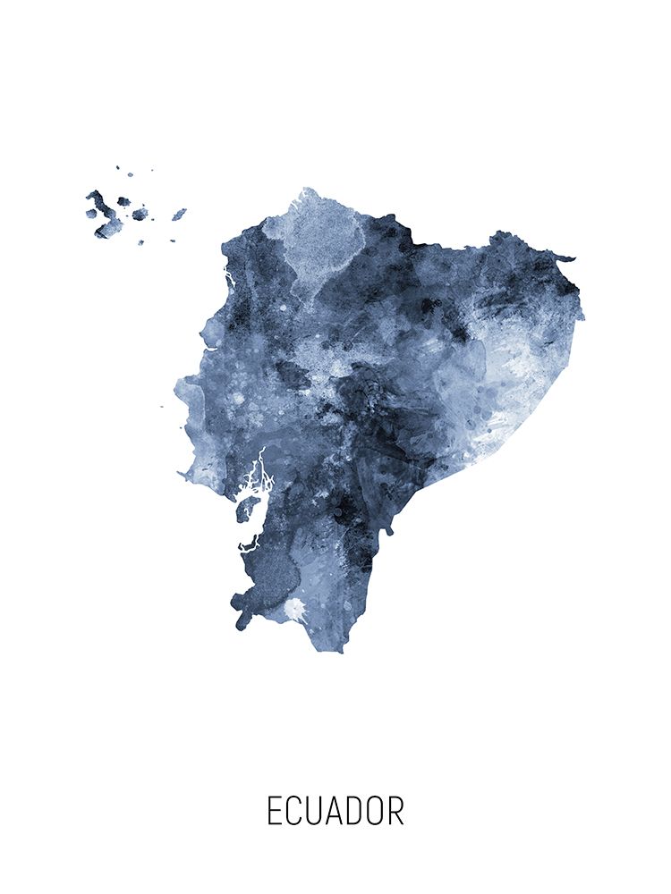Ecuador Watercolor Map art print by Michael Tompsett for $57.95 CAD