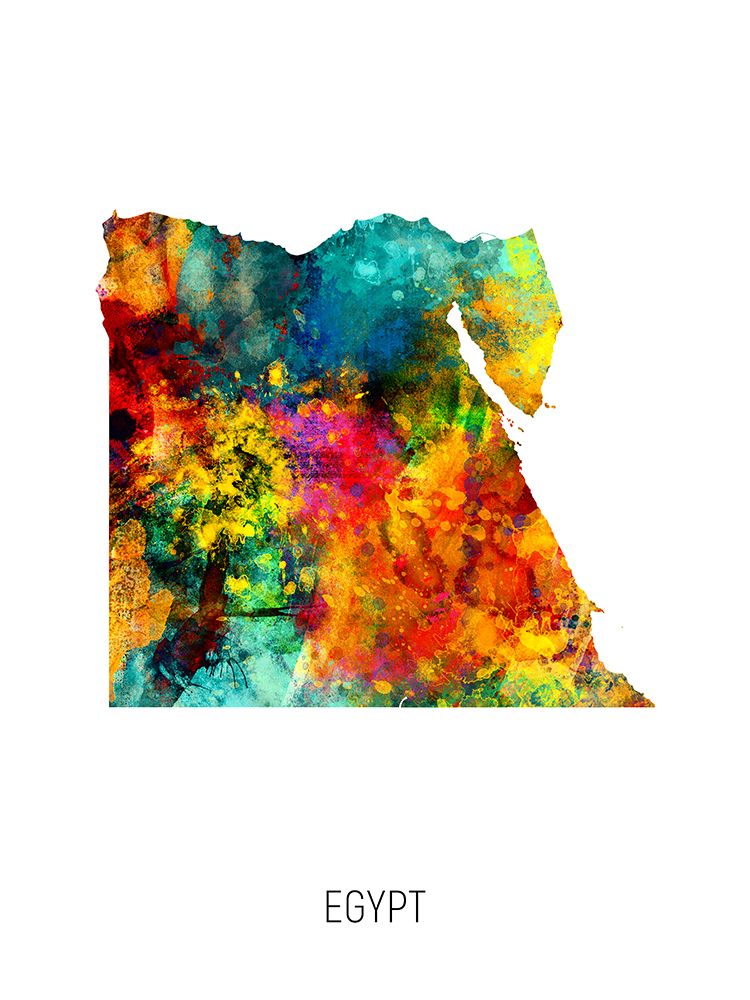 Egypt Watercolor Map art print by Michael Tompsett for $57.95 CAD