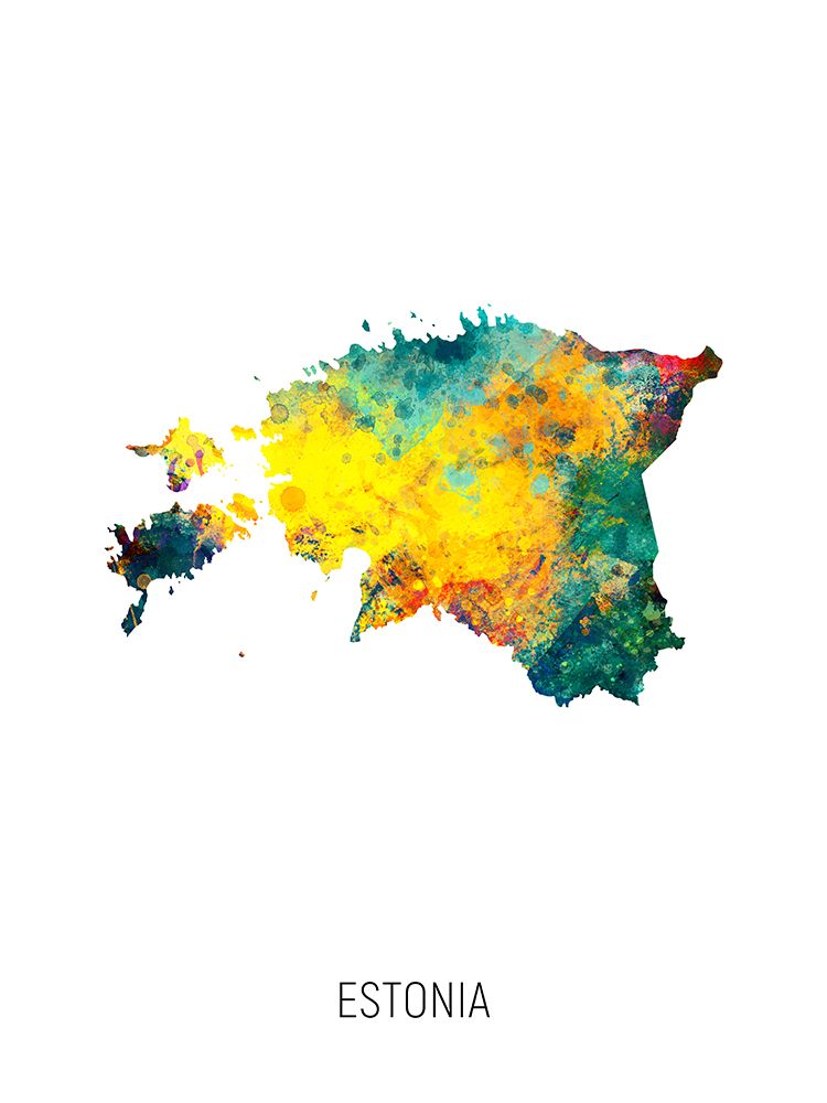 Estonia Watercolor Map art print by Michael Tompsett for $57.95 CAD