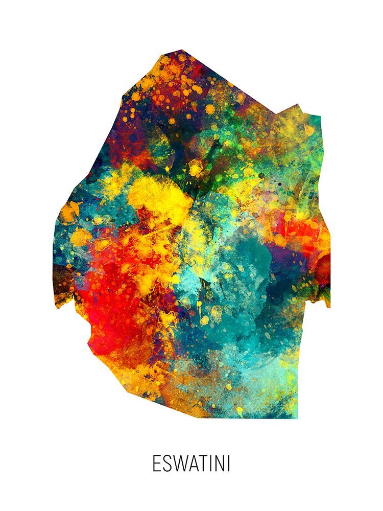 Eswatini Watercolor Map art print by Michael Tompsett for $57.95 CAD