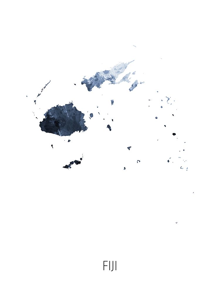 Fiji Watercolor Map art print by Michael Tompsett for $57.95 CAD
