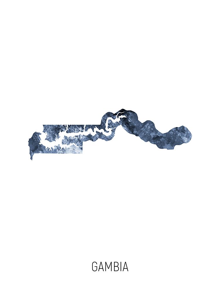 Gambia Watercolor Map art print by Michael Tompsett for $57.95 CAD