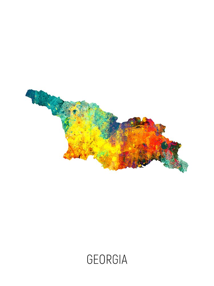 Georgia Watercolor Map art print by Michael Tompsett for $57.95 CAD