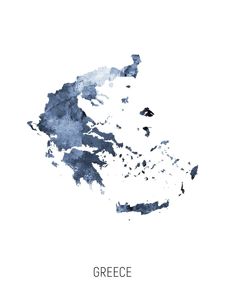Greece Watercolor Map art print by Michael Tompsett for $57.95 CAD