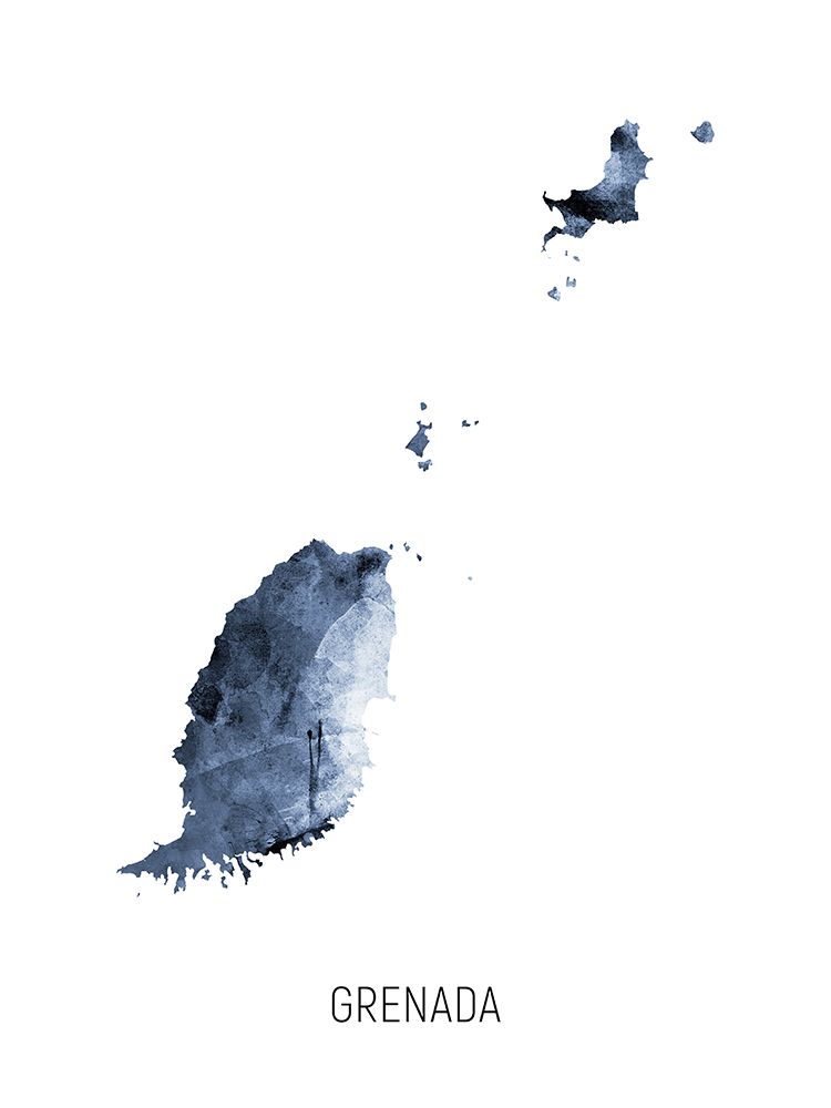 Grenada Watercolor Map art print by Michael Tompsett for $57.95 CAD