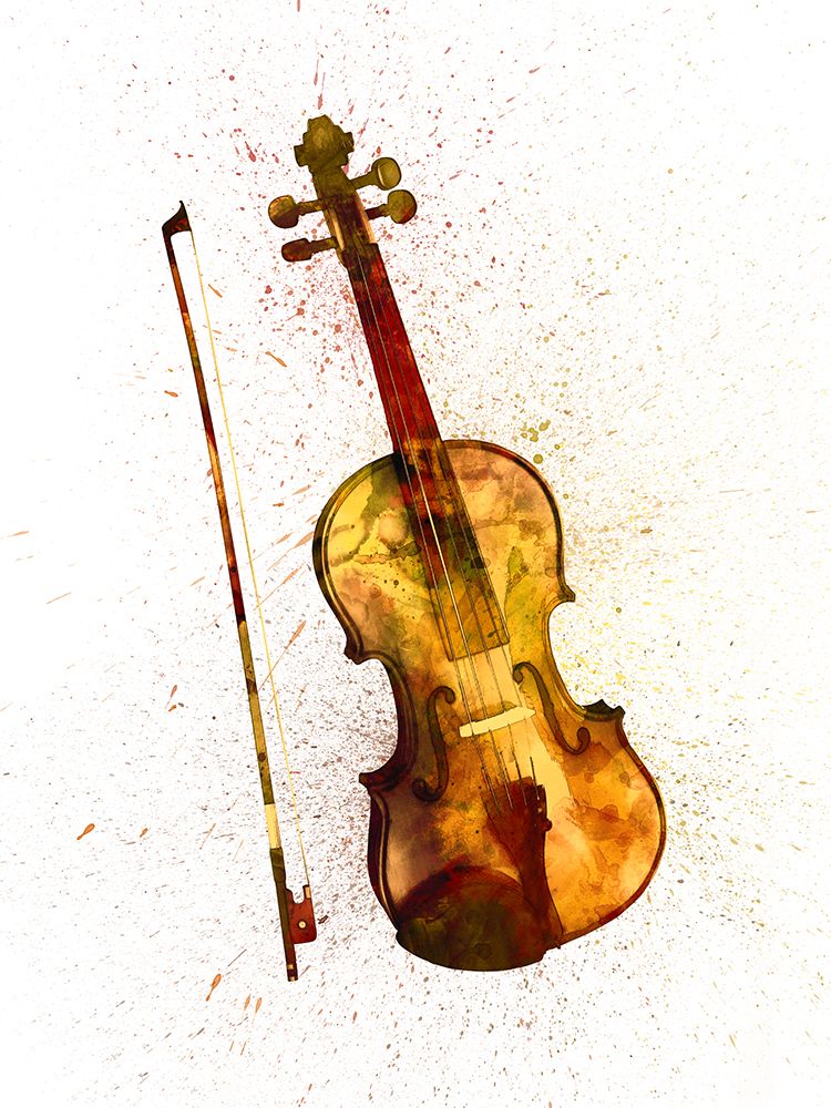 Violin Abstract Watercolor art print by Michael Tompsett for $57.95 CAD