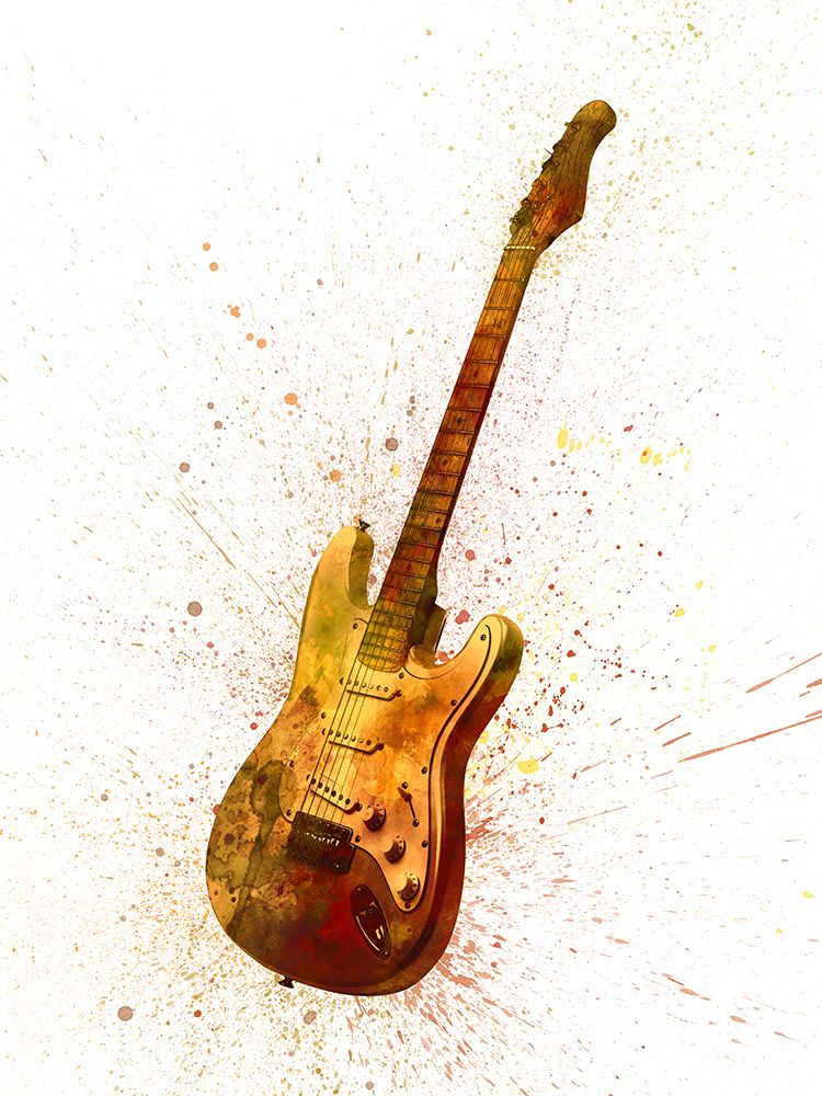 Electric Guitar Abstract Watercolor art print by Michael Tompsett for $57.95 CAD