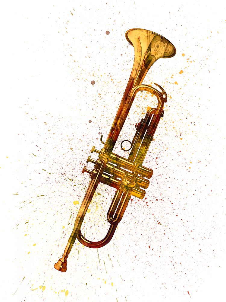 Trumpet Abstract Watercolor art print by Michael Tompsett for $57.95 CAD