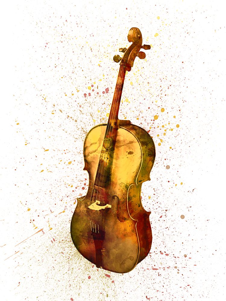 An abstract watercolor print of a Cello art print by Michael Tompsett for $57.95 CAD