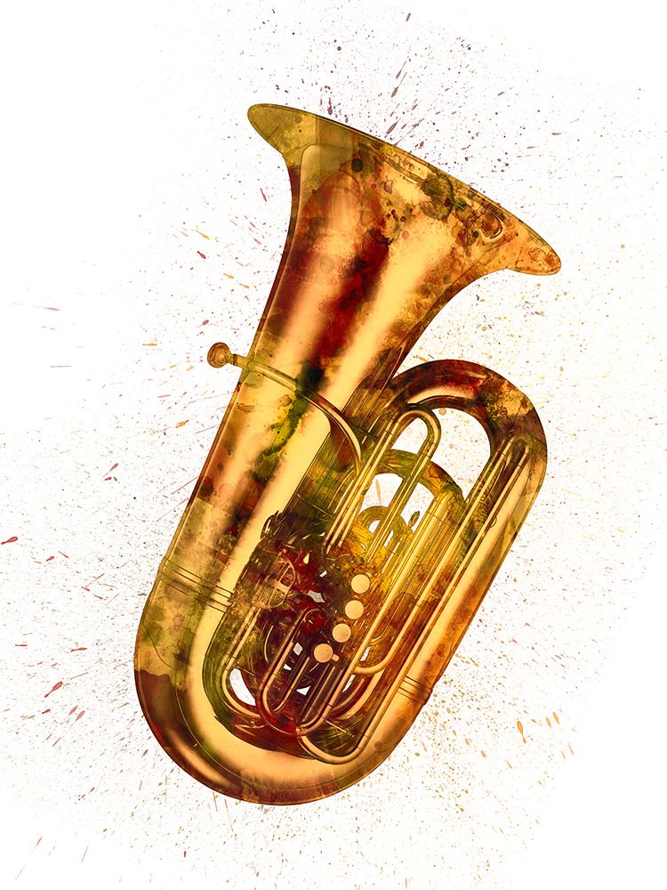 Tuba Abstract Watercolor art print by Michael Tompsett for $57.95 CAD