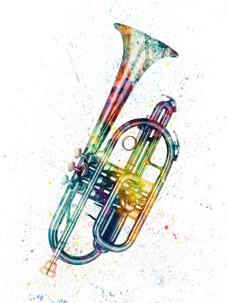 Cornet Abstract Watercolor art print by Michael Tompsett for $57.95 CAD