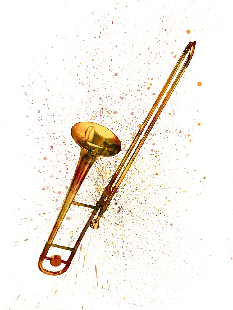 Trombone Abstract Watercolor art print by Michael Tompsett for $57.95 CAD