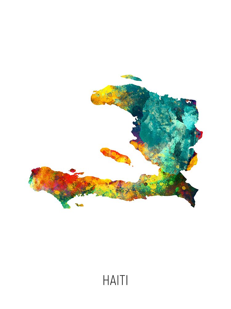 Haiti Watercolor Map art print by Michael Tompsett for $57.95 CAD