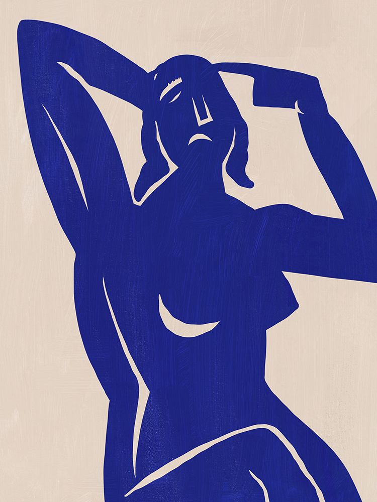 Paper cut figurative in blue art print by Little Dean for $57.95 CAD