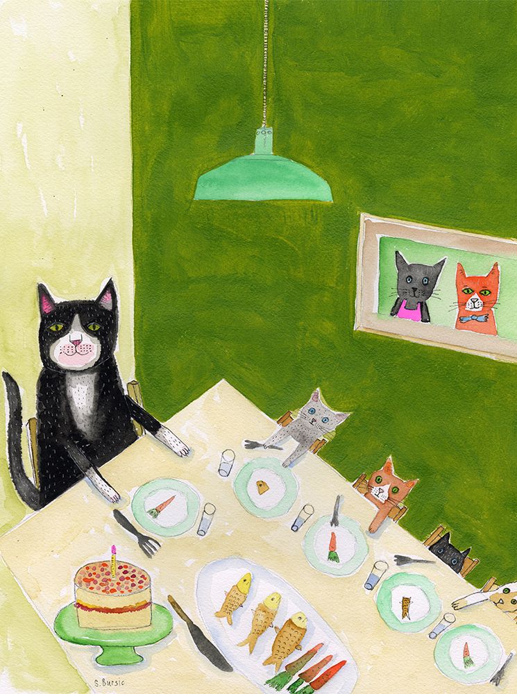 Family of cats art print by Sharyn Bursic for $57.95 CAD
