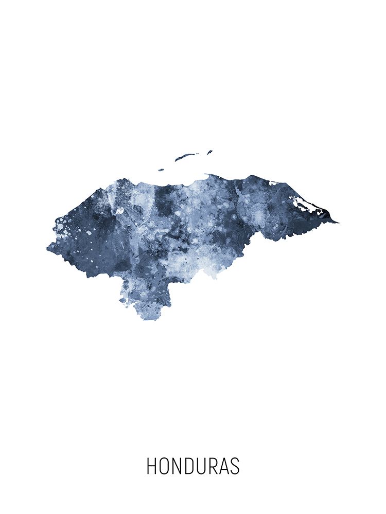 Honduras Watercolor Map art print by Michael Tompsett for $57.95 CAD