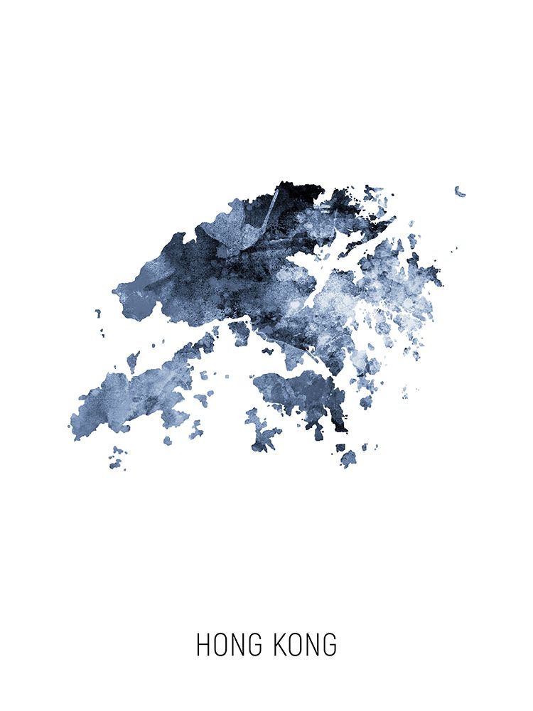 Hong Kong Watercolor Map art print by Michael Tompsett for $57.95 CAD