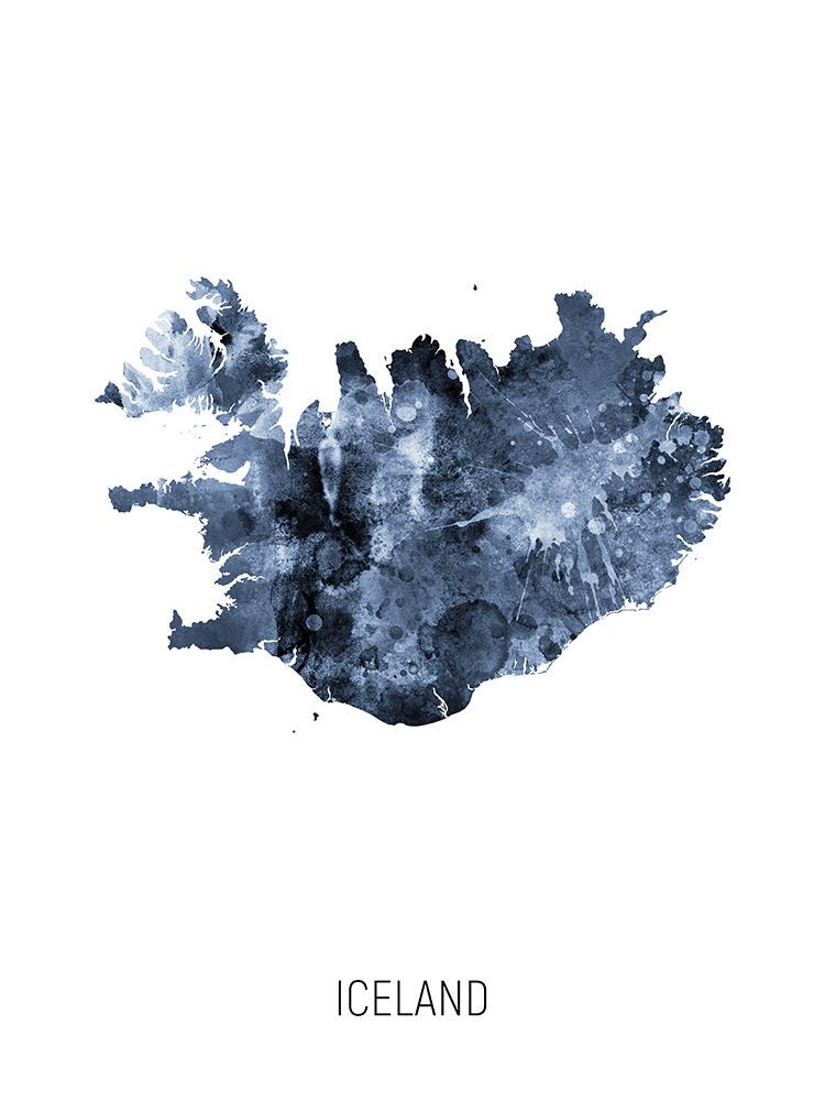 Iceland Watercolor Map art print by Michael Tompsett for $57.95 CAD