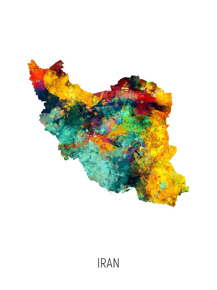 Iran Watercolor Map art print by Michael Tompsett for $57.95 CAD