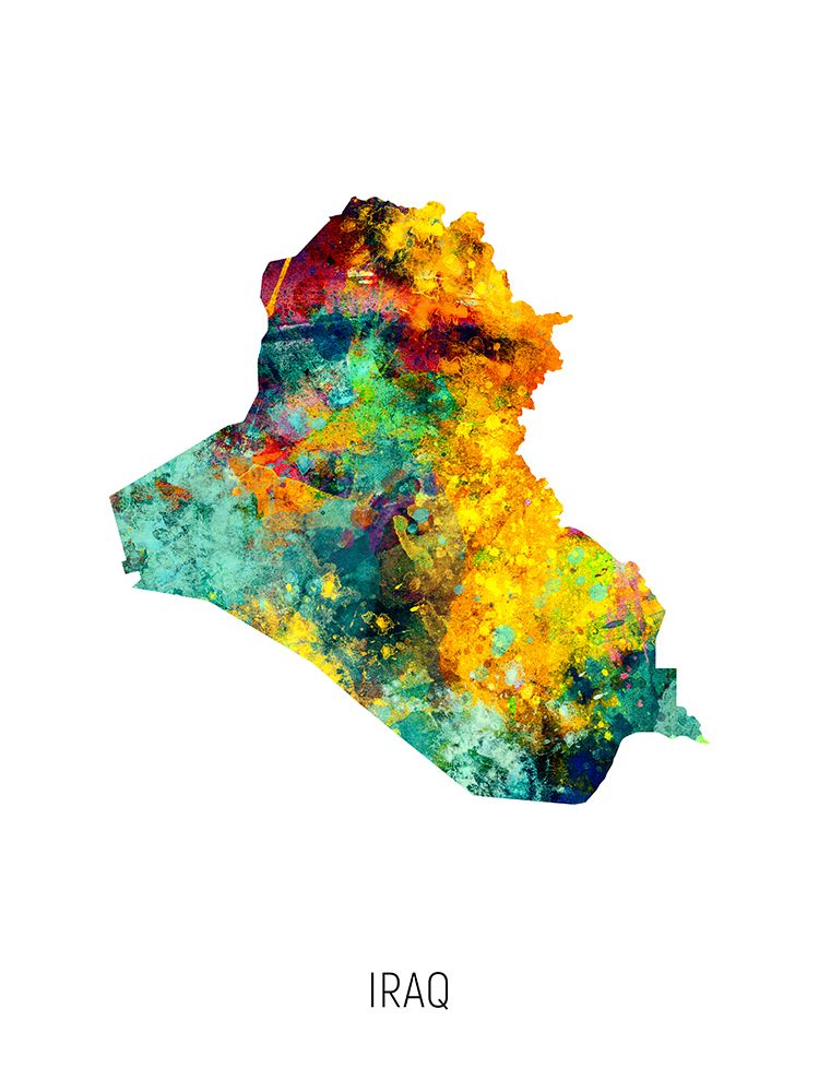 Iraq Watercolor Map art print by Michael Tompsett for $57.95 CAD