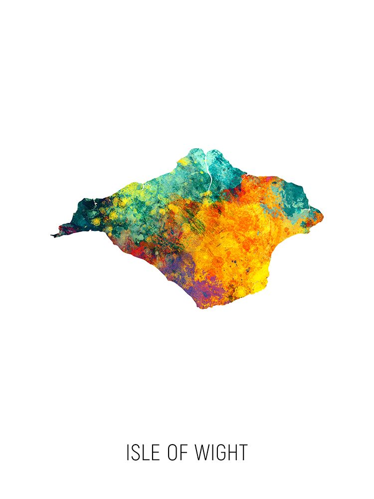 Isle of Wight Watercolor Map art print by Michael Tompsett for $57.95 CAD