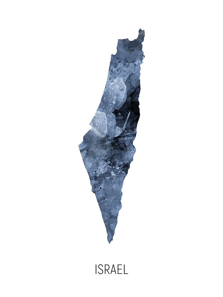 Israel Watercolor Map art print by Michael Tompsett for $57.95 CAD