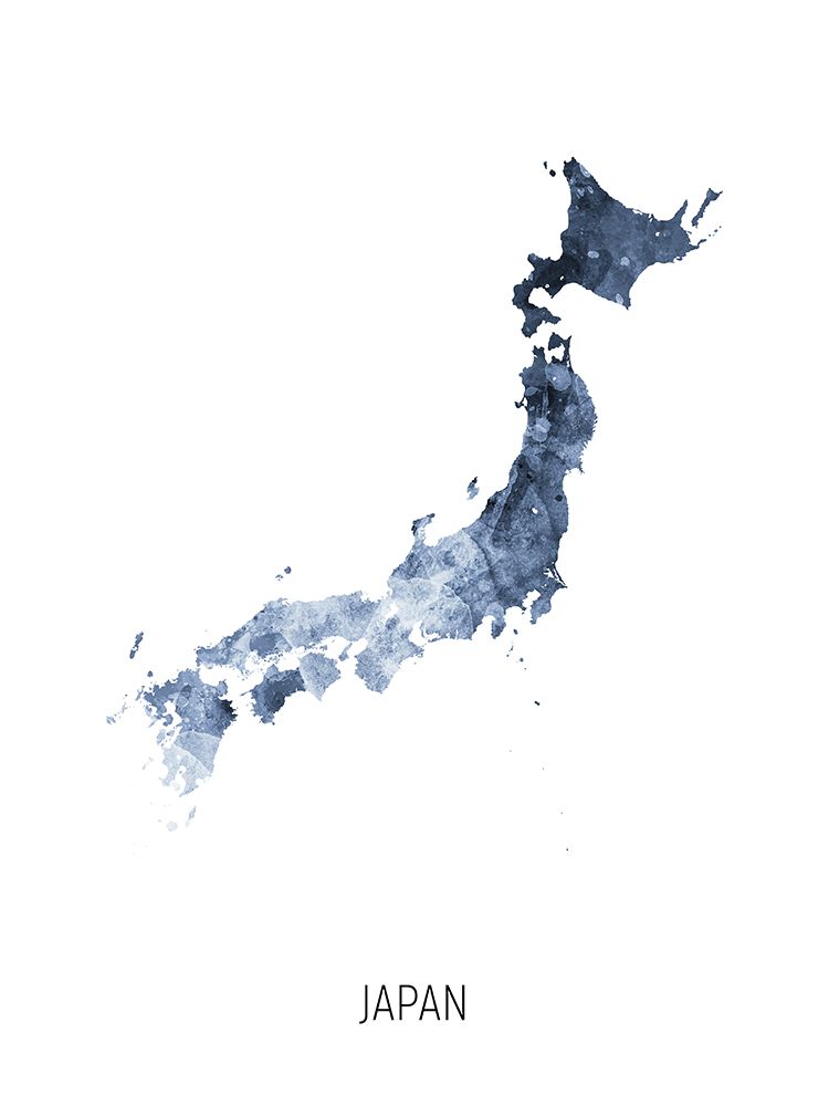 Japan Watercolor Map art print by Michael Tompsett for $57.95 CAD