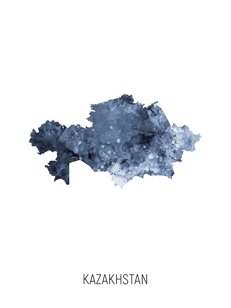 Kazakhstan Watercolor Map art print by Michael Tompsett for $57.95 CAD